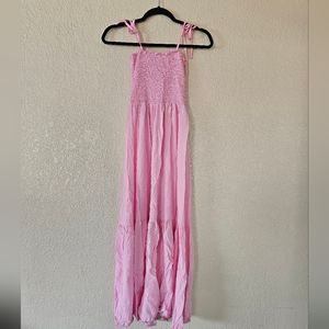 Amazon Pink Long Flowy Sundress Size Small Very Stretchy In Good Condition